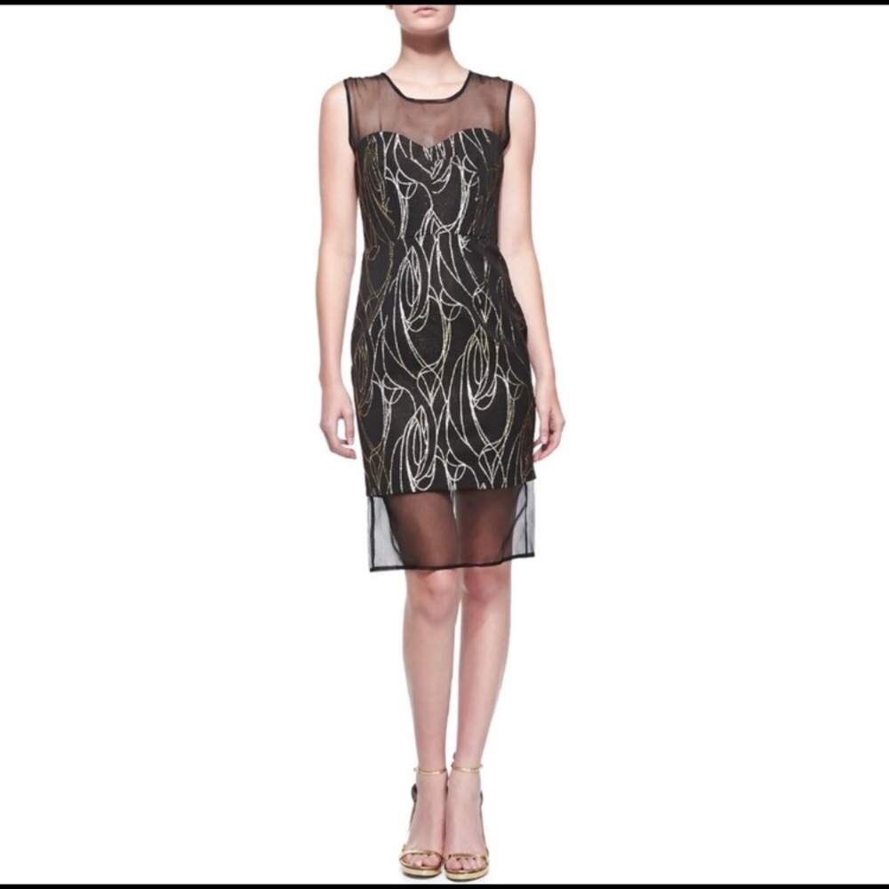NEW WITH TAGS Milly Gold Organza Party Dress